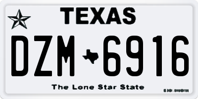TX license plate DZM6916