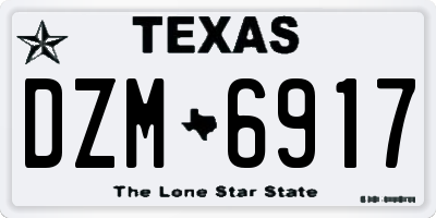 TX license plate DZM6917