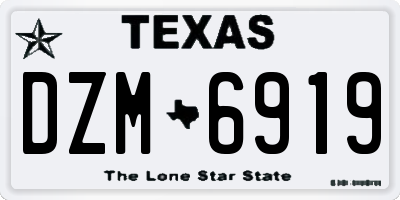TX license plate DZM6919