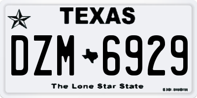 TX license plate DZM6929