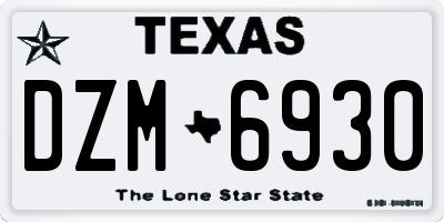 TX license plate DZM6930