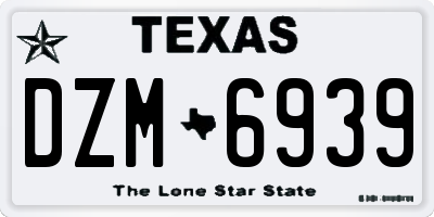 TX license plate DZM6939