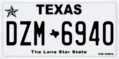TX license plate DZM6940