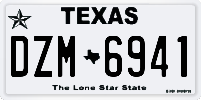 TX license plate DZM6941