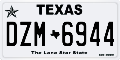 TX license plate DZM6944