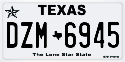 TX license plate DZM6945