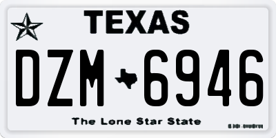 TX license plate DZM6946