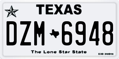 TX license plate DZM6948