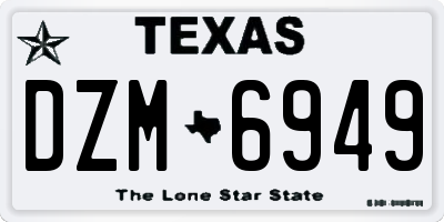 TX license plate DZM6949