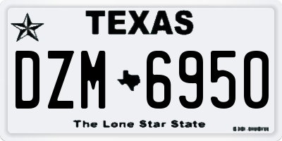 TX license plate DZM6950