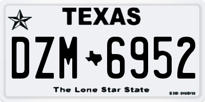 TX license plate DZM6952