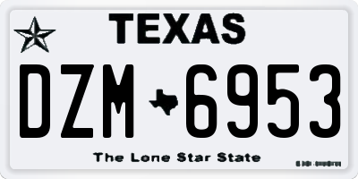 TX license plate DZM6953