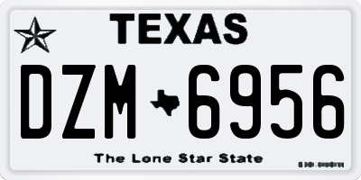 TX license plate DZM6956
