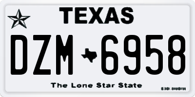 TX license plate DZM6958