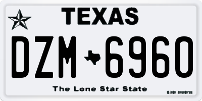 TX license plate DZM6960