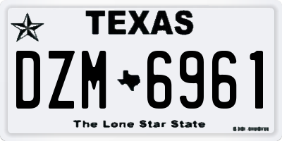 TX license plate DZM6961