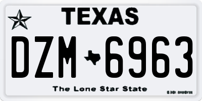 TX license plate DZM6963