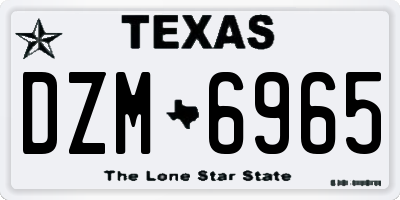 TX license plate DZM6965