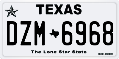 TX license plate DZM6968