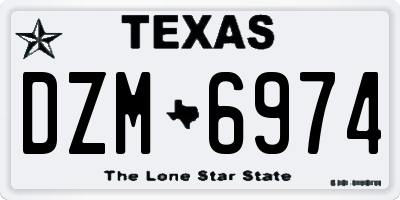 TX license plate DZM6974