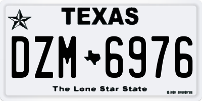 TX license plate DZM6976