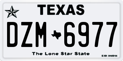 TX license plate DZM6977