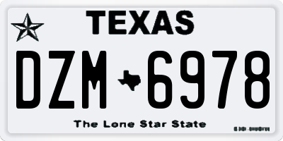 TX license plate DZM6978