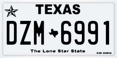 TX license plate DZM6991