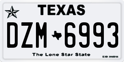TX license plate DZM6993