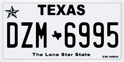 TX license plate DZM6995