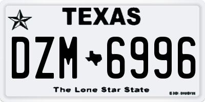 TX license plate DZM6996