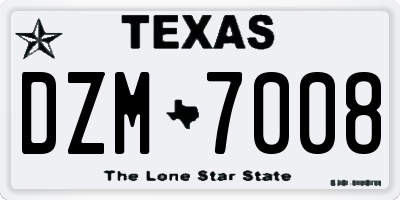 TX license plate DZM7008