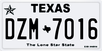 TX license plate DZM7016