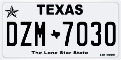 TX license plate DZM7030