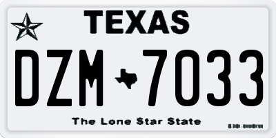 TX license plate DZM7033