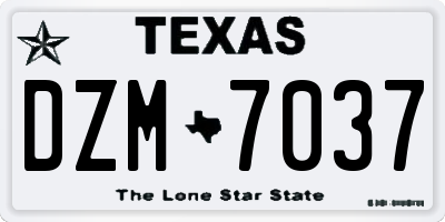 TX license plate DZM7037