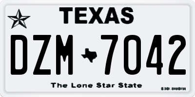 TX license plate DZM7042