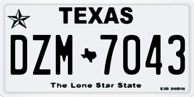 TX license plate DZM7043