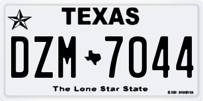 TX license plate DZM7044