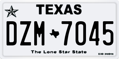 TX license plate DZM7045