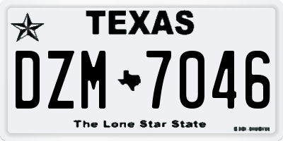 TX license plate DZM7046
