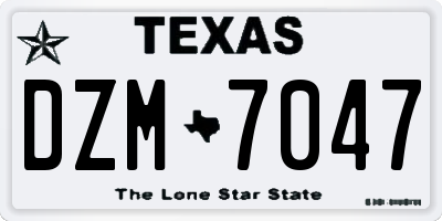 TX license plate DZM7047