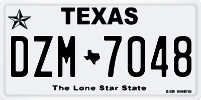 TX license plate DZM7048
