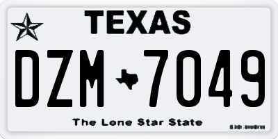 TX license plate DZM7049
