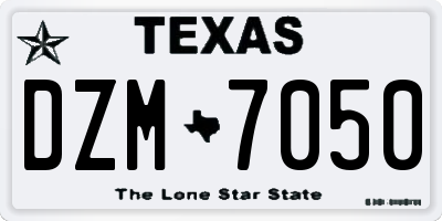 TX license plate DZM7050