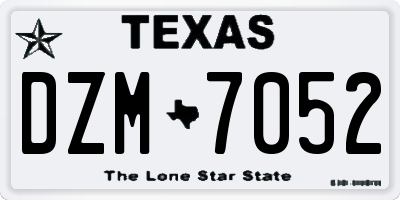 TX license plate DZM7052