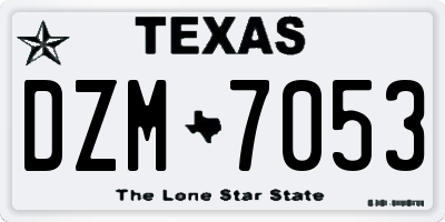 TX license plate DZM7053