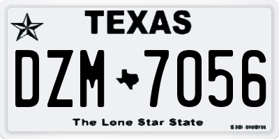 TX license plate DZM7056
