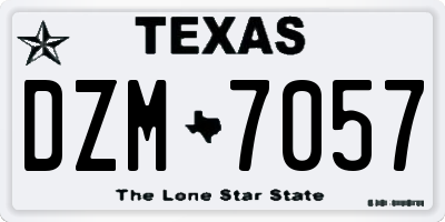 TX license plate DZM7057