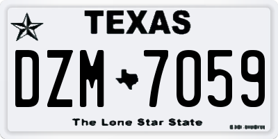 TX license plate DZM7059
